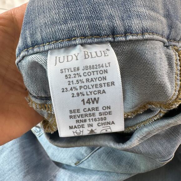 Judy Blue Jeggings Womens 14W Blue Lincoln Mid Rise Pull On Skinny Fit Denim - Picture 5 of 12